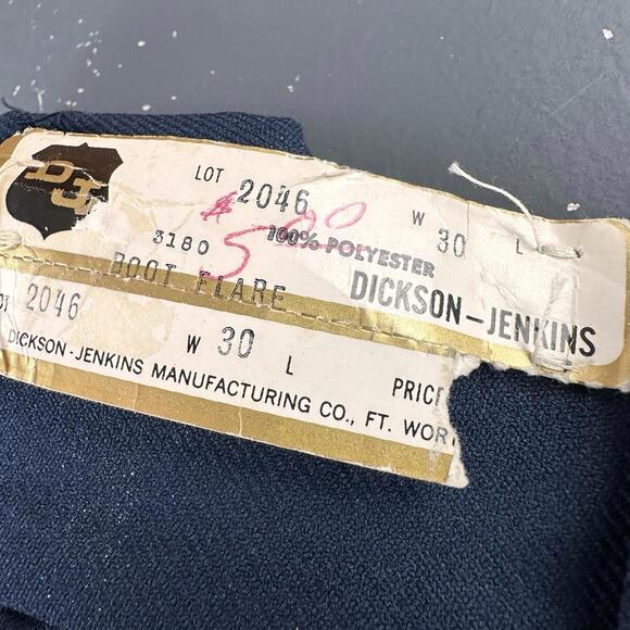 VTG Dickson Jenkins Western Pants Mens 28 Blue Bootcut Flared Bell NWT USA 70's - Picture 2 of 9